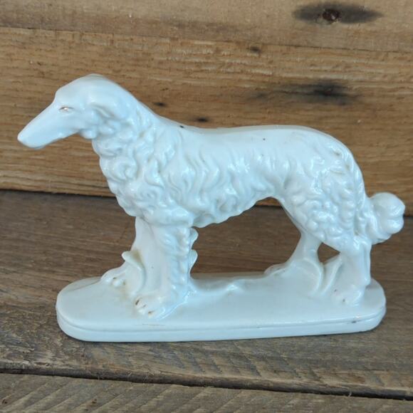 Vintage 1930s Porcelain Russian Wolfhound Borzoi Figure Made in Japan - Picture 2 of 10